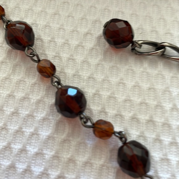 Made in Italy - long amber colored statement necklace! - Picture 2 of 8